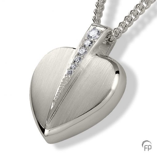 heart pendant with a zircon wedge heart pendant with a zircon wedge