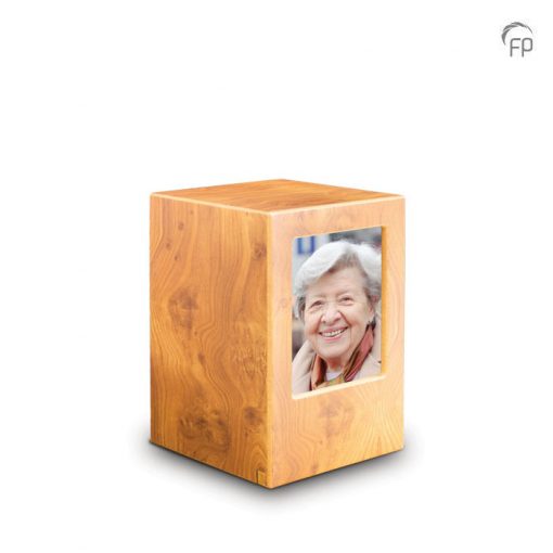wooden urn with foto natural wooden urn with foto natural