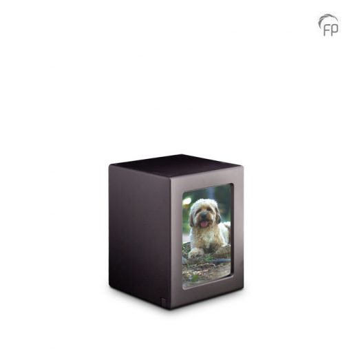 wooden urn with foto black wooden urn with foto black