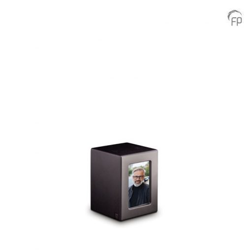 wooden urn with foto black wooden urn with foto black