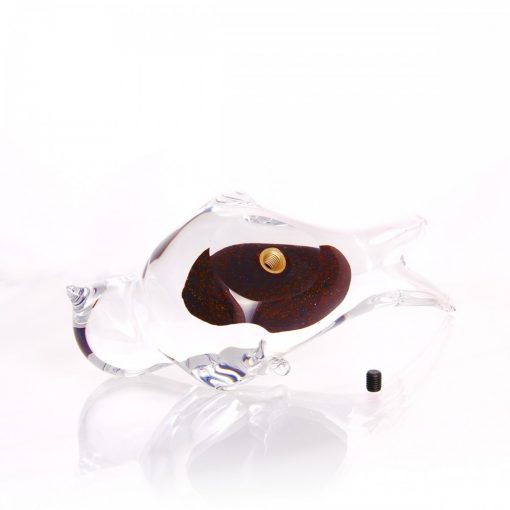 glass mini urn bird gold brown aventurine glass mini urn bird gold brown aventurine