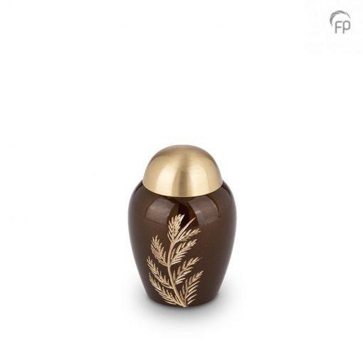 brown metal urn – golden fern brown metal urn – golden fern