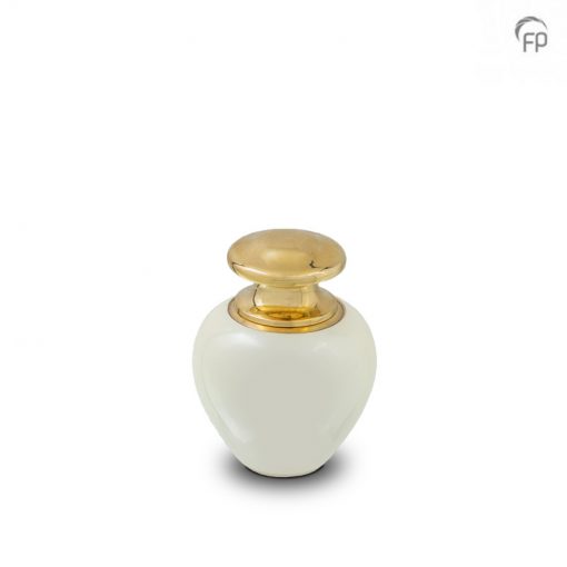 brass urn satori pearl white & gold colour brass urn satori pearl white & gold colour